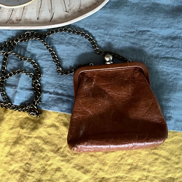 HOBO Vintage Brown Leather Chain Bag - Picture 3 of 4